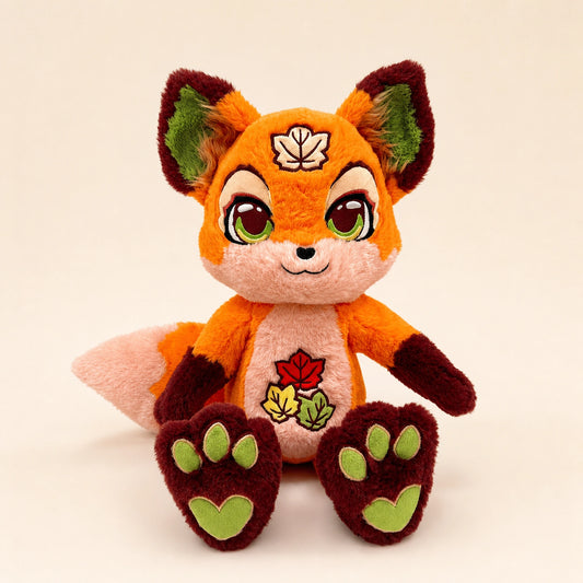 Maple the Autumn Fox plush product listing image.