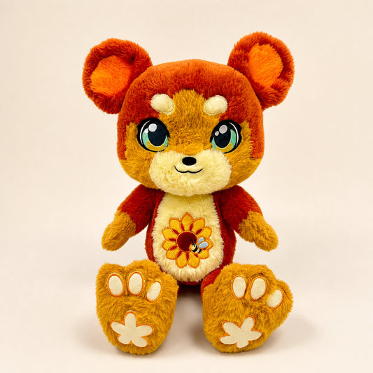 Theo the Summer Bear plush product listing image.